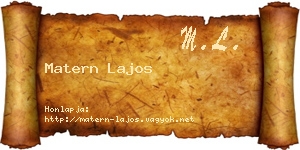 Matern Lajos névjegykártya