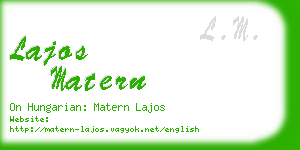 lajos matern business card